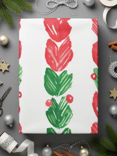 Red and Green Christmas Watercolor Seamless Pattern Digital - Moore and Mountain