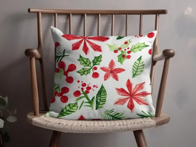 Red and Green Christmas Watercolor Seamless Pattern Digital - Moore and Mountain