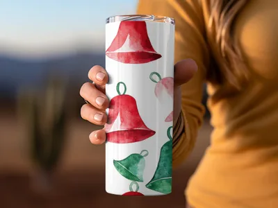 Red and Green Christmas Watercolor Seamless Pattern Print - Moore and Mountain