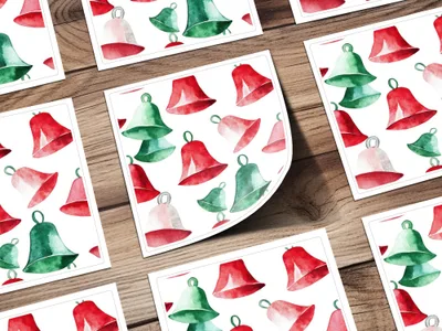 Red and Green Christmas Watercolor Seamless Pattern Print - Moore and Mountain
