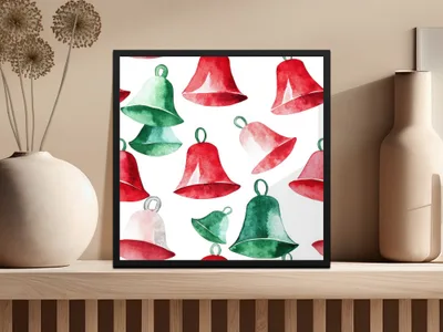 Red and Green Christmas Watercolor Seamless Pattern Print - Moore and Mountain