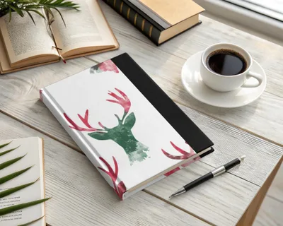 Red and Green Deer Heads Seamless Pattern Christmas Watercolor - Moore and Mountain