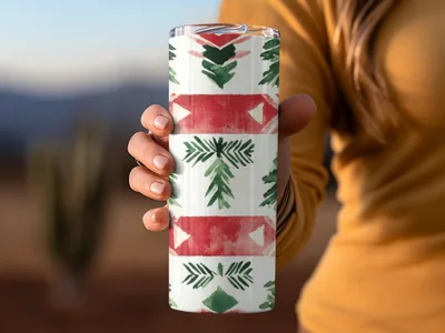 Red and Green Nordic Seamless Background - Moore and Mountain