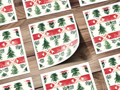 Red and Green Nordic Seamless Background - Moore and Mountain