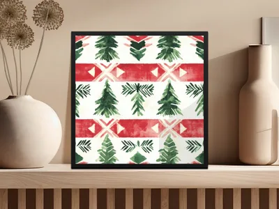 Red and Green Nordic Seamless Background - Moore and Mountain