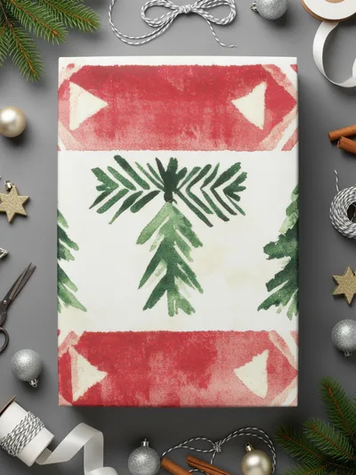 Red and Green Nordic Seamless Background - Moore and Mountain