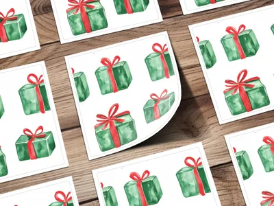 Red and Green Presents Seamless Pattern Christmas Watercolor - Moore and Mountain