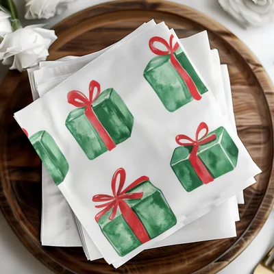 Red and Green Presents Seamless Pattern Christmas Watercolor - Moore and Mountain