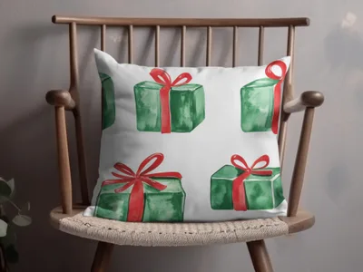 Red and Green Presents Seamless Pattern Christmas Watercolor - Moore and Mountain