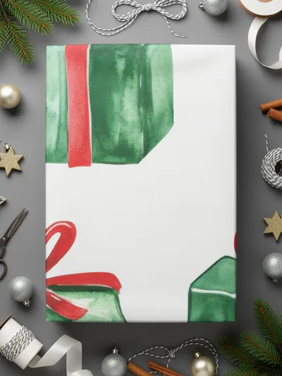 Red and Green Presents Seamless Pattern Christmas Watercolor - Moore and Mountain