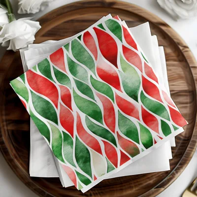 Red and Green Seamless Abstract Pattern Christmas Watercolor Digital - Moore and Mountain