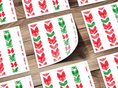 Red and Green Seamless Pattern Christmas Watercolor Digital - Moore and Mountain