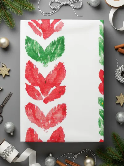 Red and Green Seamless Pattern Christmas Watercolor Digital - Moore and Mountain