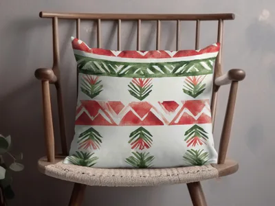 red and green seamless pattern christmas watercolor Digital - Moore and Mountain