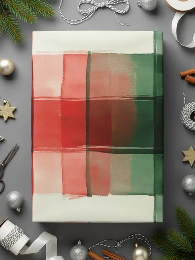 Red and Green Seamless Pattern Christmas Watercolor Digital - Moore and Mountain