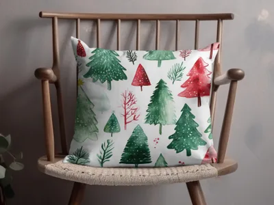 Red and Green Seamless Pattern Christmas Watercolor Digital - Moore and Mountain