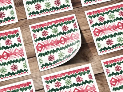 Red and Green Seamless Pattern Christmas Watercolor Digital - Moore and Mountain