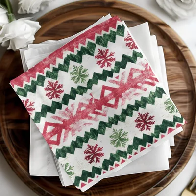 Red and Green Seamless Pattern Christmas Watercolor Digital - Moore and Mountain