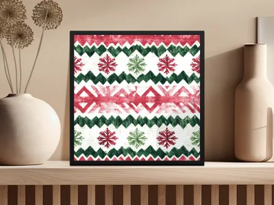 Red and Green Seamless Pattern Christmas Watercolor Digital - Moore and Mountain