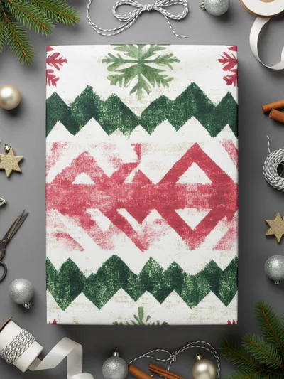 Red and Green Seamless Pattern Christmas Watercolor Digital - Moore and Mountain
