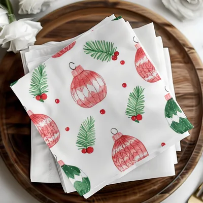 Red and Green Seamless Pattern Christmas Watercolor Digital - Moore and Mountain