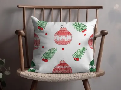 Red and Green Seamless Pattern Christmas Watercolor Digital - Moore and Mountain