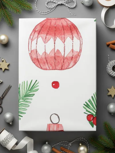 Red and Green Seamless Pattern Christmas Watercolor Digital - Moore and Mountain