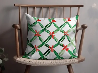 Red and Green Seamless Pattern Christmas Watercolor Digital - Moore and Mountain