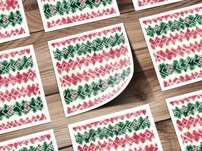 Red and Green Seamless Pattern Christmas Watercolor Digital - Moore and Mountain