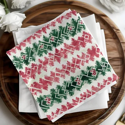 Red and Green Seamless Pattern Christmas Watercolor Digital - Moore and Mountain