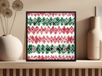 Red and Green Seamless Pattern Christmas Watercolor Digital - Moore and Mountain