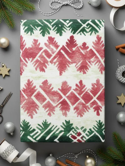 Red and Green Seamless Pattern Christmas Watercolor Digital - Moore and Mountain