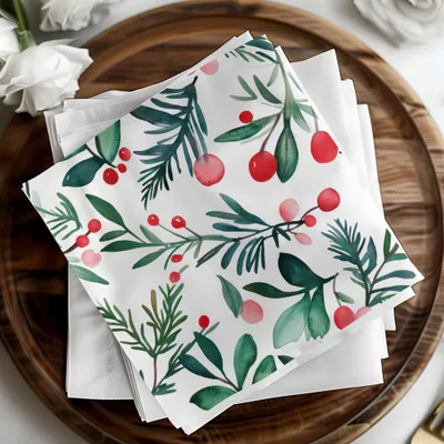 Red and Green Seamless Pattern Christmas Watercolor Digital - Moore and Mountain