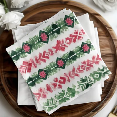 Red and Green Seamless Pattern Christmas Watercolor Digital - Moore and Mountain
