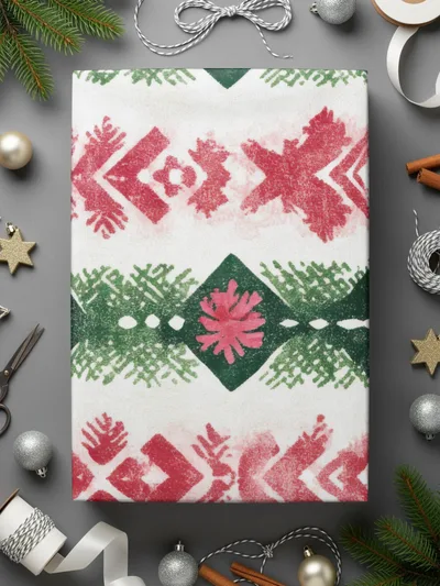 Red and Green Seamless Pattern Christmas Watercolor Digital - Moore and Mountain