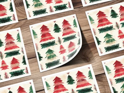 Red and Green Seamless Scandinavian Pattern Christmas Watercolor Digital - Moore and Mountain