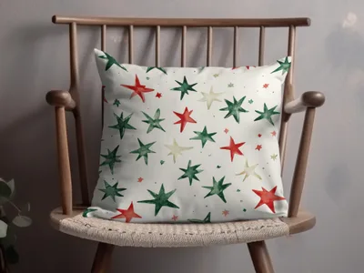 Red and Green Stars Seamless Pattern Christmas Watercolor - Moore and Mountain