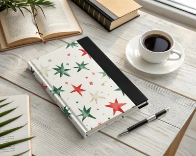 Red and Green Stars Seamless Pattern Christmas Watercolor - Moore and Mountain