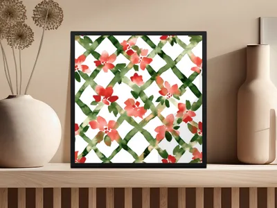 Red and Green Watercolor Seamless Pattern Christmas Digital - Moore and Mountain