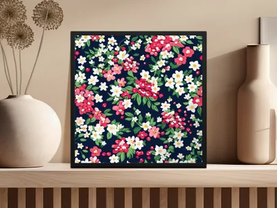 Vibrant Floral Pattern Artwork for Home and Office Decor