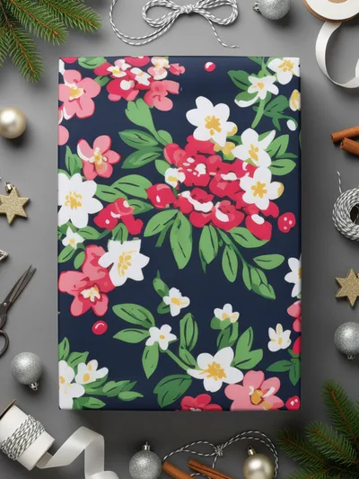 Festive Floral Patterned Gift Wrap for Any Occasion