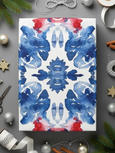 Red Blue Floral Watercolor Seamless Pattern, Digital Paper for Fabric, Wallpaper, Scrapbooking, Digital Downloads, Commercial Use - Moore and Mountain