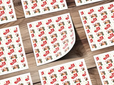 Red Christmas Stocking Digital Paper, Holiday Pattern, Gift Wrap, Scrapbooking, Winter Print, Festive Design, Christmas Decor - Moore and Mountain