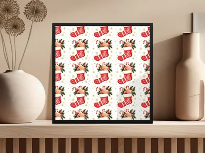 Red Christmas Stocking Digital Paper, Holiday Pattern, Gift Wrap, Scrapbooking, Winter Print, Festive Design, Christmas Decor - Moore and Mountain
