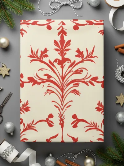 Red Damask Digital Paper, Seamless Pattern, Printable Scrapbook Paper, Vintage Style Texture, Digital Download, Commercial Use - Moore and Mountain
