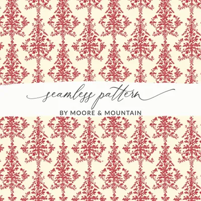 Red Floral Damask Pattern, Digital Paper, Seamless Design, Printable Fabric, Scrapbooking Paper, 12x12 JPEG, Commercial Use