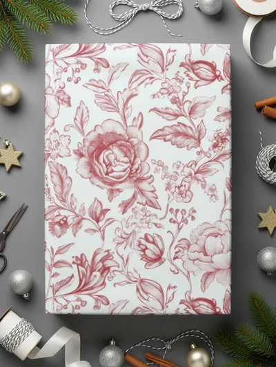 Red Floral Digital Paper, Vintage Flower Pattern, Seamless Rose Print, Antique Botanical Design, Scrapbooking Paper, Floral Background - Moore and Mountain
