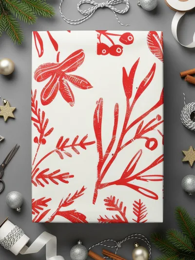Red Floral Pattern Digital Paper, Seamless Flower Design, Scrapbooking Paper, Christmas Print, Festive Pattern, Digital Download - Moore and Mountain