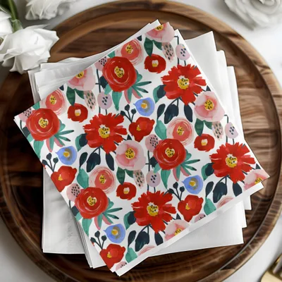 Modern Red Floral Seamless Pattern - Moore and Mountain