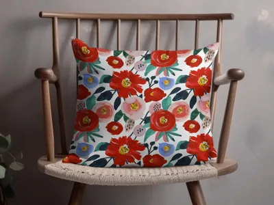 Modern Red Floral Seamless Pattern - Moore and Mountain